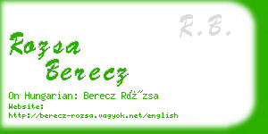 rozsa berecz business card